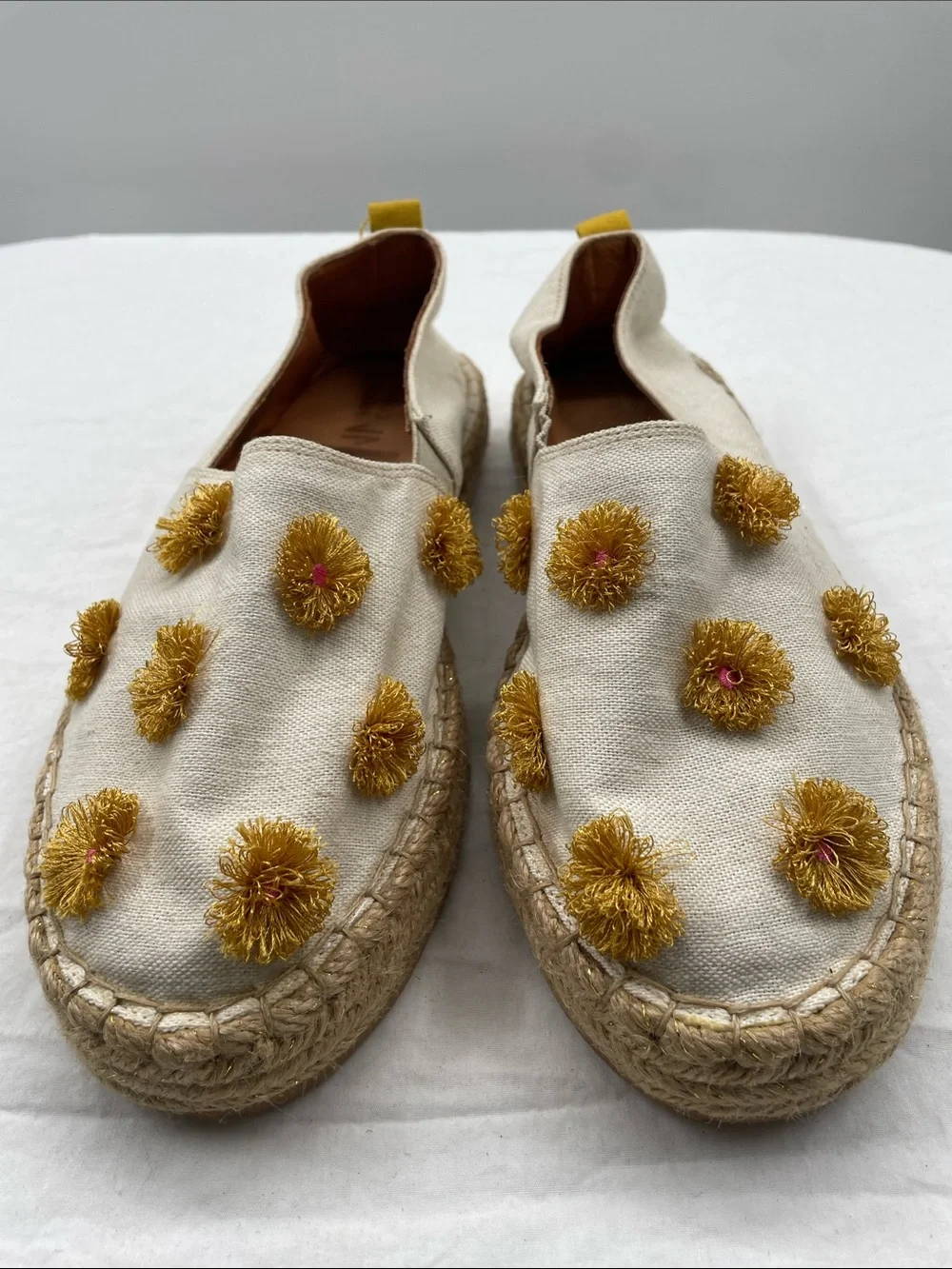 NEW! Silvia Cobos Espadrille Slip-On with Pom Details. 7.5.